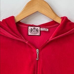 Juicy Couture Red Velour Hoodie
